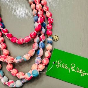 Lilly Pulitzer Peach and Aqua Necklace